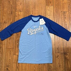 Nike Blue and White Men's Half Sleeve Tee